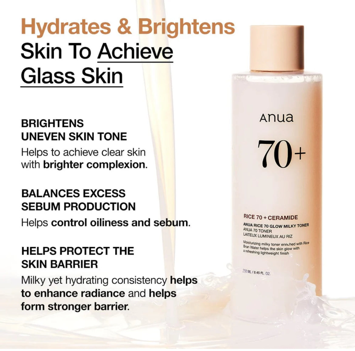 Anua
Rice 70 Glow Milky Toner 250ml